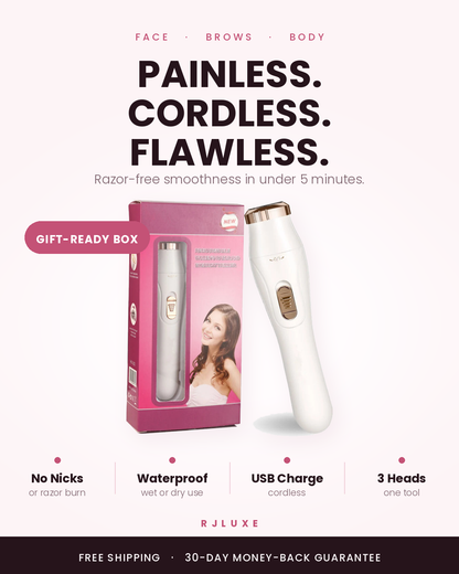 3-in-1 Hair Trimmer" -Quick & Easy Facial Trimmer — Brows, Nose, Ears & Beard in One, rechargeable